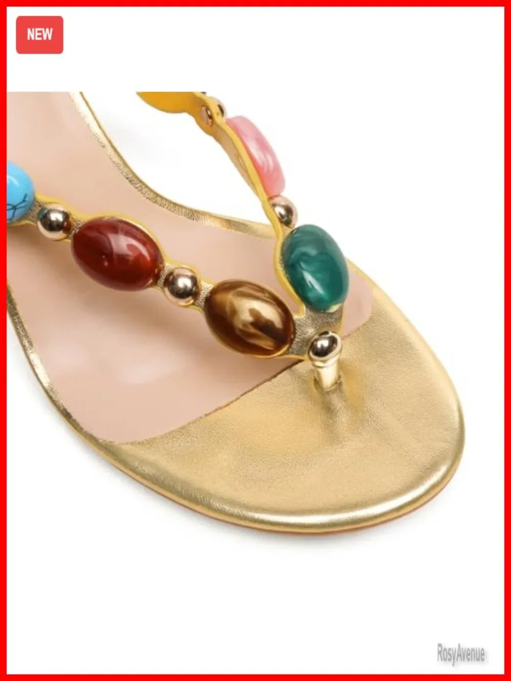 Jeweled Thong Strappy Sandals Mid Heel Open Toe Mules Flip Flop Casual Party